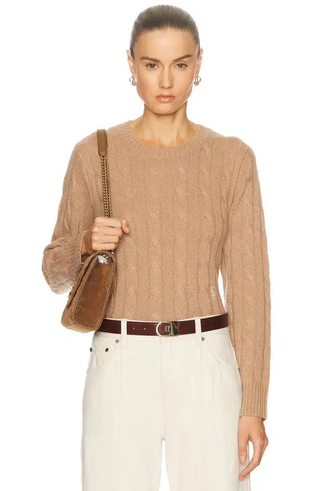 Sporty & Rich SRC Cableknit Cashmere Sweater