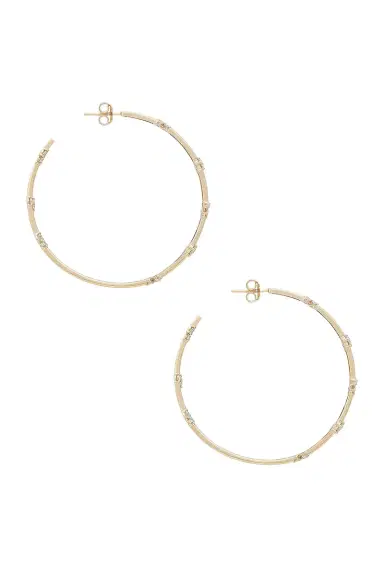 Sydney Evan Large Cocktail Bar Hoop Earrings | Thumbnail 3