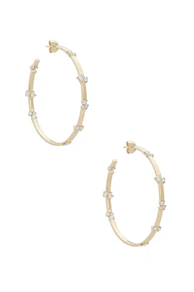 Sydney Evan Large Cocktail Bar Hoop Earrings | Thumbnail 1