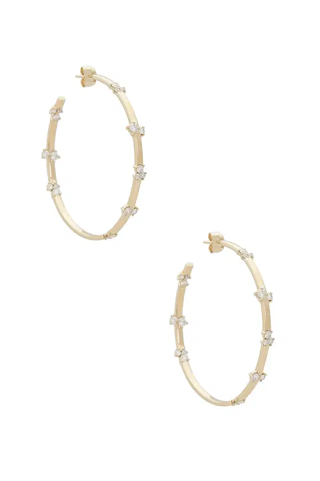 Sydney Evan Large Cocktail Bar Hoop Earrings