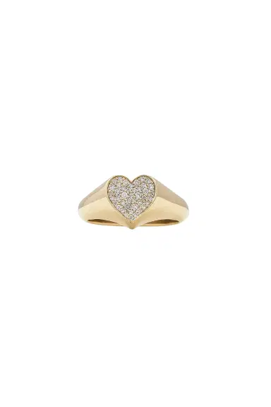 Sydney Evan Small Pave Heart Ring | Thumbnail 1
