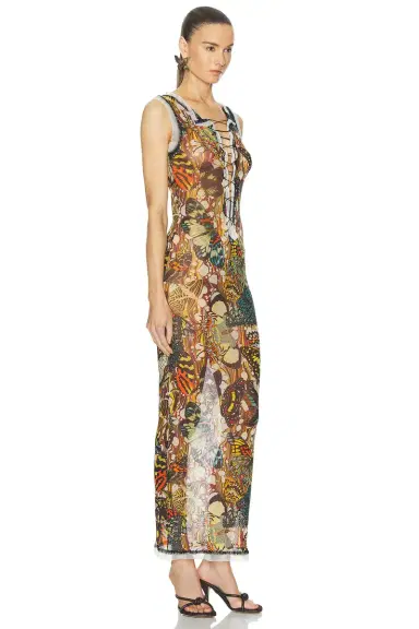 Jean Paul Gaultier Papillon Mesh Lacing Detail Dress | Thumbnail 2