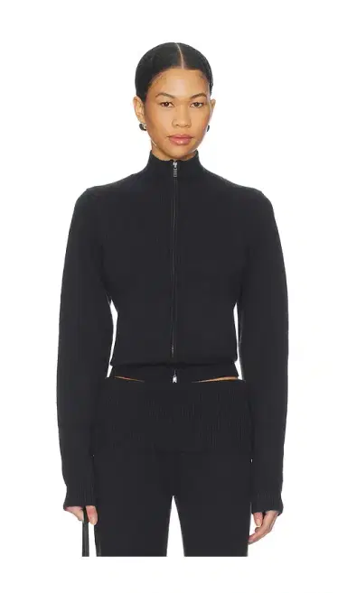 Skims Wool Cashmere Zip Up Mock Neck Sweater | Thumbnail 1 Skims Wool Cashmere Zip Up Mock Neck Sweater | Thumbnail 1