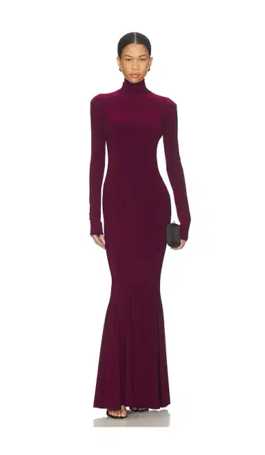Norma Kamali Long Sleeve Turtle Fishtail Gown | Thumbnail 1 Norma Kamali Long Sleeve Turtle Fishtail Gown | Thumbnail 1