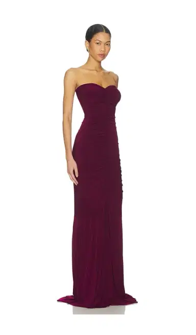 Norma Kamali x REVOLVE Strapless Shirred Front Fishtail Gown | Thumbnail 2