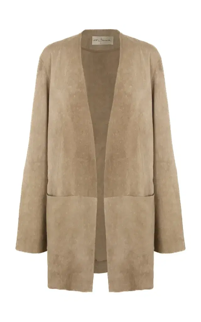 Cassian Collarless Linen-Blend Jacket
