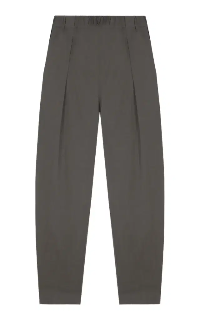 Ama Pleated Hemp-Blend Straight-Leg Pants