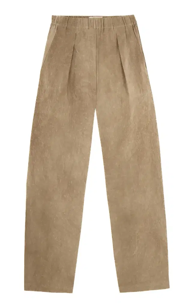 Cassian Pleated Pants Linen-Blend Wide-Leg Pants