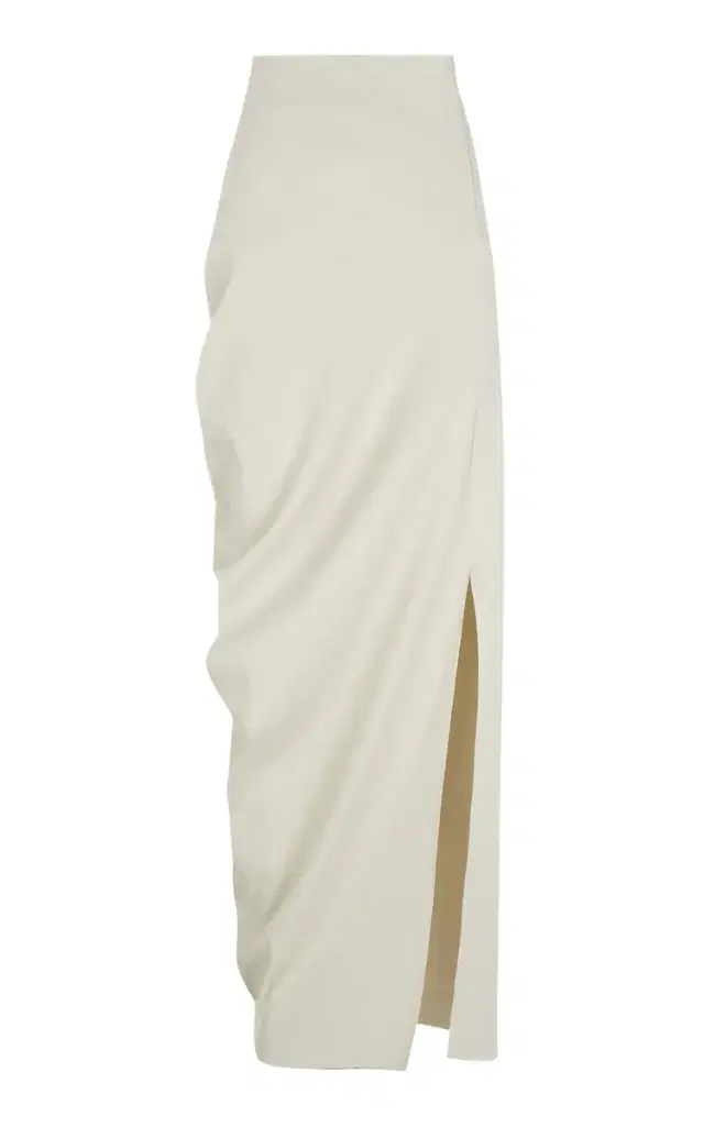 Cortana Arne Asymmetric Linen-Blend Maxi Skirt