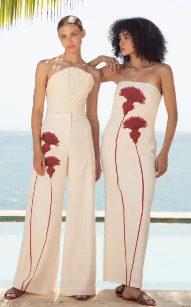 Andres Otalora Copa Cabana Embroidered Linen Top | Thumbnail 2