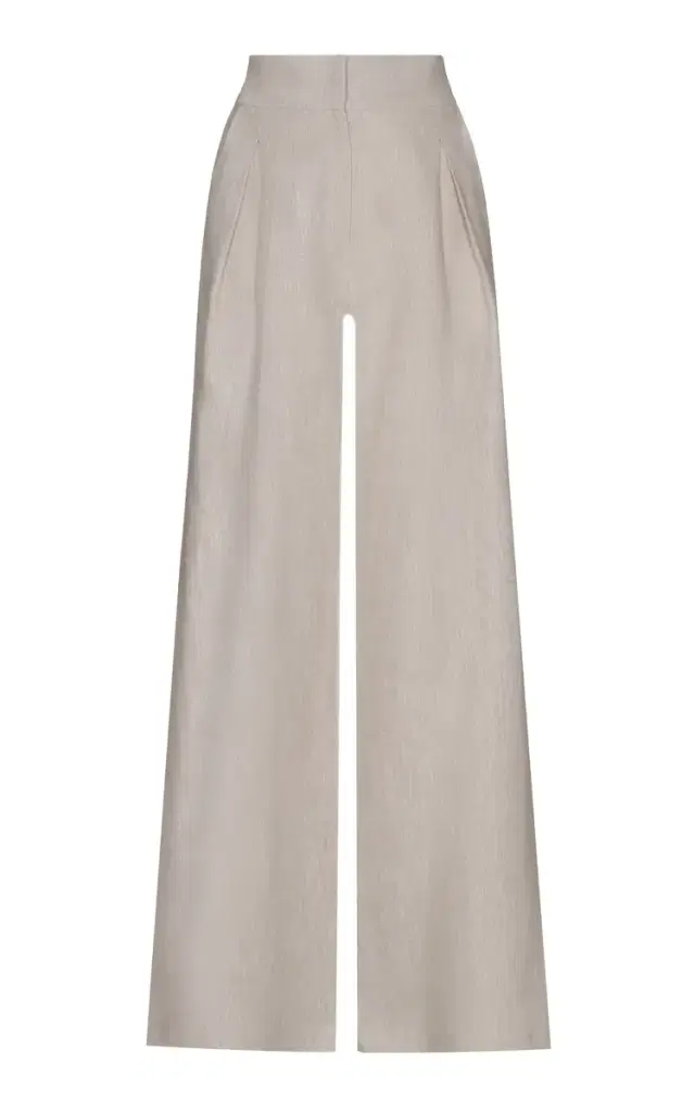 Desperte Pleated Linen Wide-Leg Pants