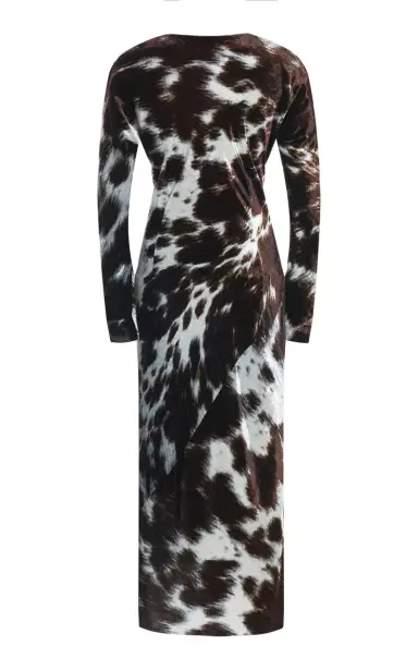 Dries Van Noten Duska Cow-Printed Silk-Velvet Midi Dress | Thumbnail 2