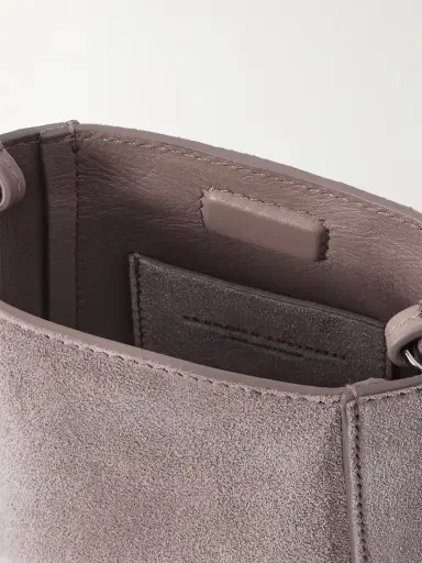 Brunello Cucinelli Embellished Leather-trimmed Suede Pouch | Thumbnail 6 Brunello Cucinelli Embellished Leather-trimmed Suede Pouch | Thumbnail 6