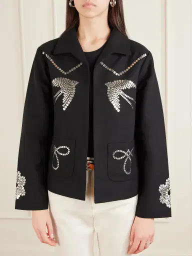 ALIX OF BOHEMIA Francis Lovebird Embellished Silk Jacket | Thumbnail 3
