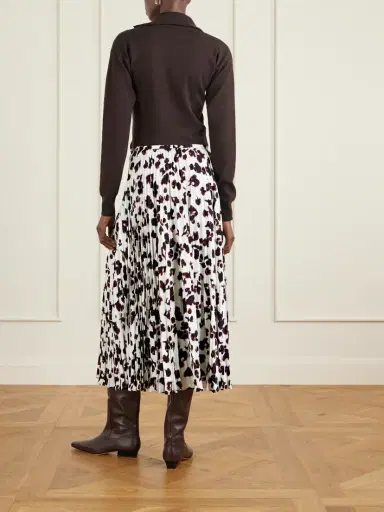 Proenza Schouler White Label Runa Pleated Printed Twill Midi Skirt | Thumbnail 4 Proenza Schouler White Label Runa Pleated Printed Twill Midi Skirt | Thumbnail 4