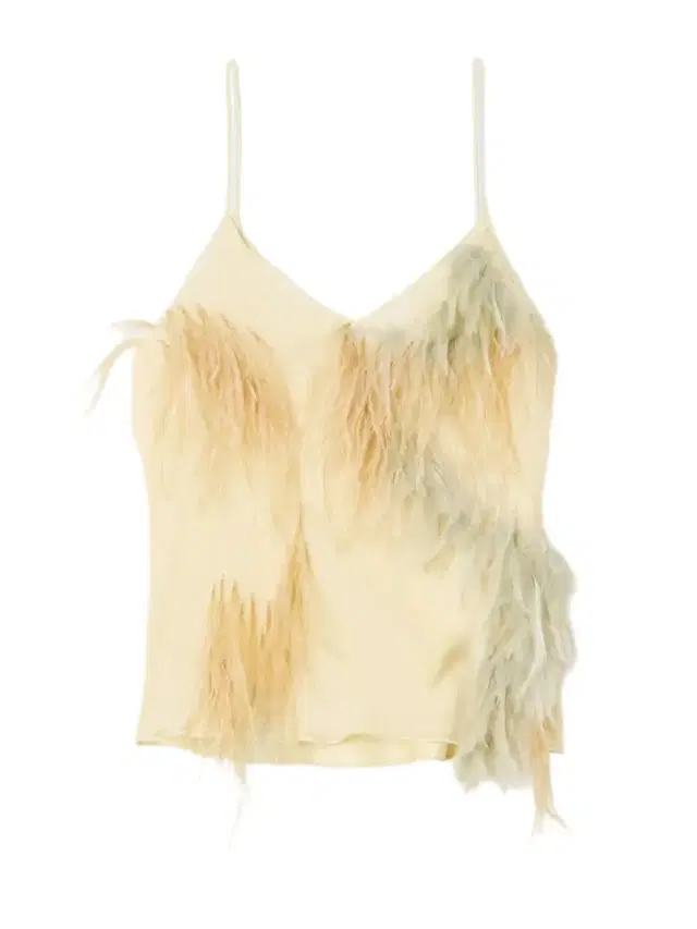 Feather-trimmed Tulle And Satin Camisole