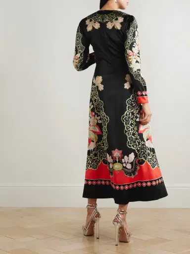 La DoubleJ Icon Clingy Swing Floral-print Stretch-satin Maxi Dress | Thumbnail 3