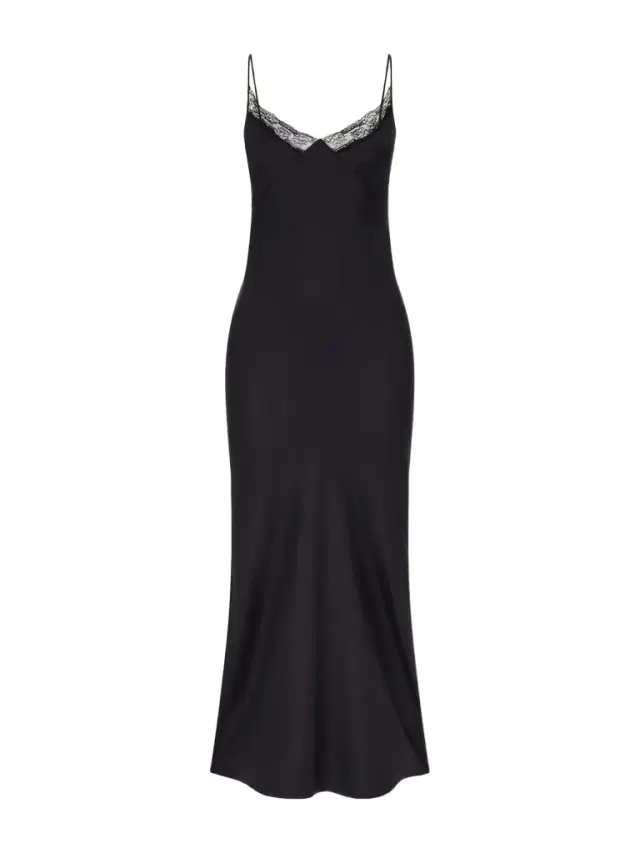 Barina Lace-trimmed Silk-twill Midi Dress