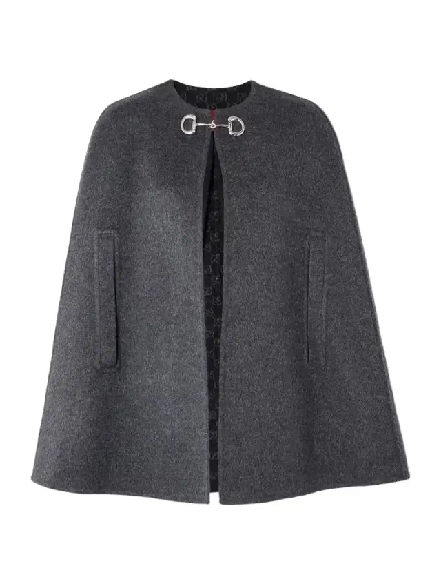 Horsebit-detailed Wool And Silk-blend Cape