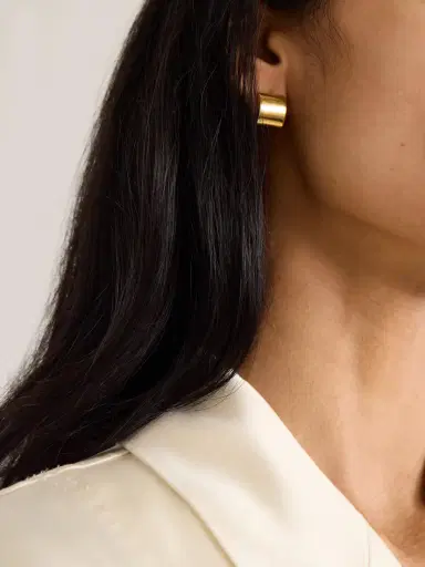 TOTEME Petite Signature Recycled Gold-plated Hoop Earrings | Thumbnail 2 TOTEME Petite Signature Recycled Gold-plated Hoop Earrings | Thumbnail 2