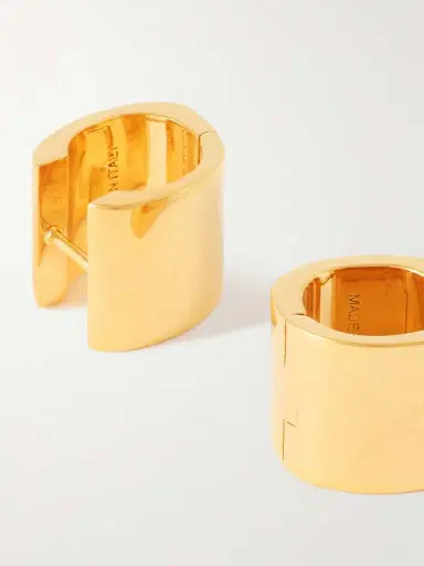 TOTEME Petite Signature Recycled Gold-plated Hoop Earrings | Thumbnail 3 TOTEME Petite Signature Recycled Gold-plated Hoop Earrings | Thumbnail 3