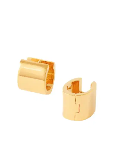 TOTEME Petite Signature Recycled Gold-plated Hoop Earrings | Thumbnail 1 TOTEME Petite Signature Recycled Gold-plated Hoop Earrings | Thumbnail 1