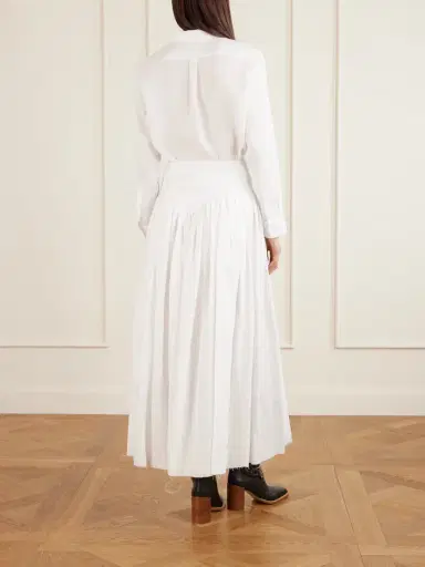 Gabriela Hearst Juniper Frayed Paneled Linen Midi Skirt | Thumbnail 3