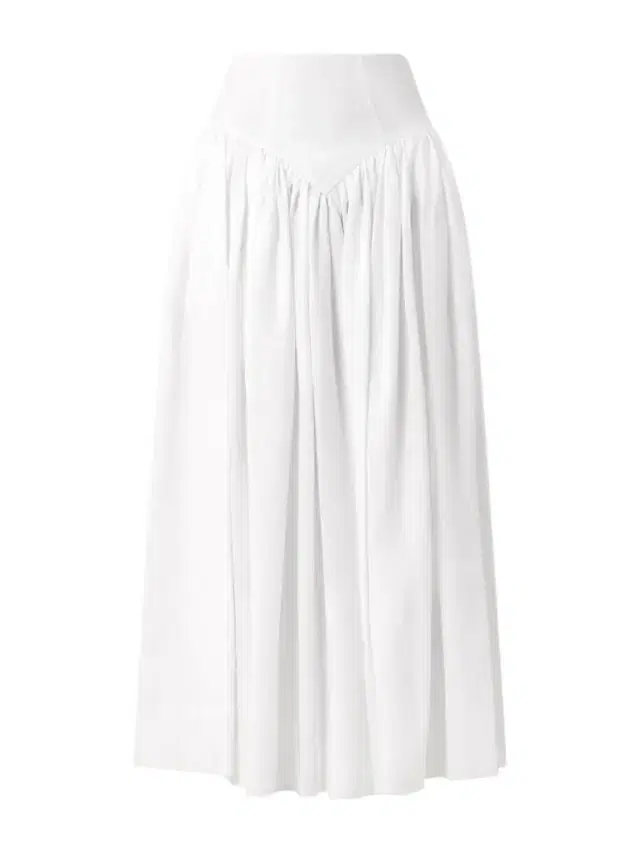 Juniper Frayed Paneled Linen Midi Skirt