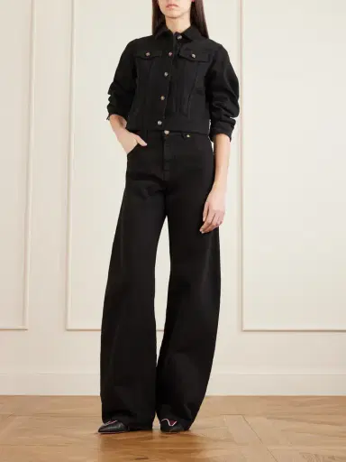 Gabriela Hearst Adira Cropped Ruched Recycled-denim Jacket | Thumbnail 2
