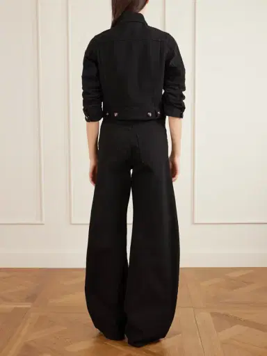 Gabriela Hearst Adira Cropped Ruched Recycled-denim Jacket | Thumbnail 4