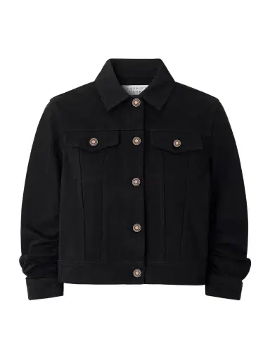 Gabriela Hearst Adira Cropped Ruched Recycled-denim Jacket | Thumbnail 1