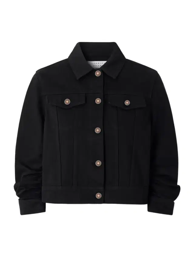 Adira Cropped Ruched Recycled-denim Jacket