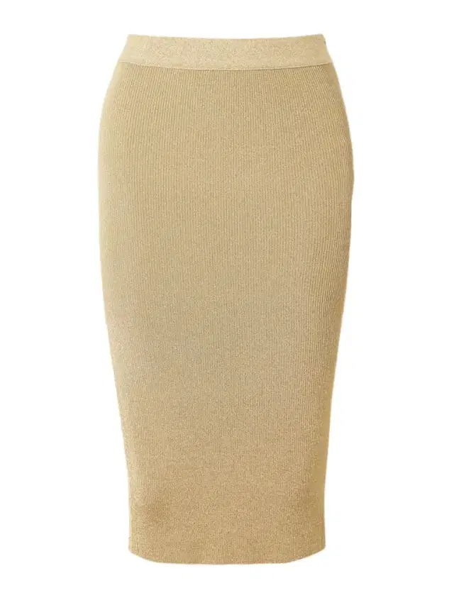 Metallic Ribbed-knit Midi Skirt