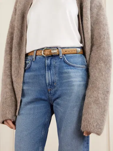 Déhanche Hollyhock Ostrich-effect Leather Waist Belt | Thumbnail 2 Déhanche Hollyhock Ostrich-effect Leather Waist Belt | Thumbnail 2