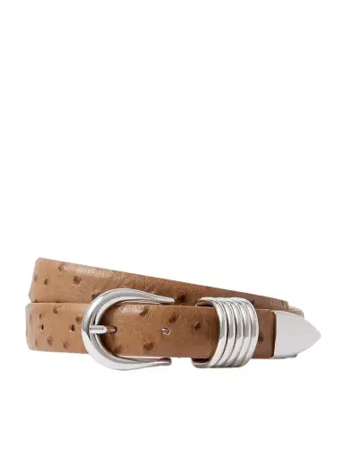 Déhanche Hollyhock Ostrich-effect Leather Waist Belt | Thumbnail 1 Déhanche Hollyhock Ostrich-effect Leather Waist Belt | Thumbnail 1