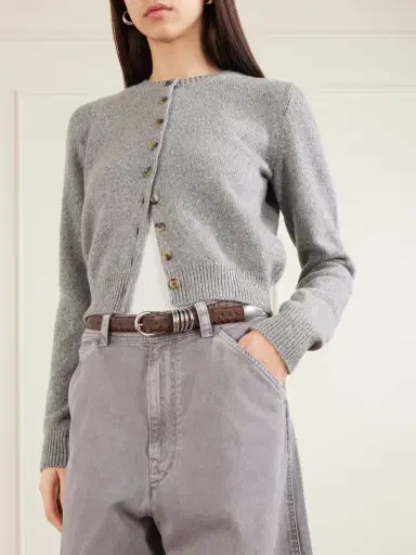 Déhanche Hollyhock Ostrich-effect Leather Waist Belt | Thumbnail 2 Déhanche Hollyhock Ostrich-effect Leather Waist Belt | Thumbnail 2
