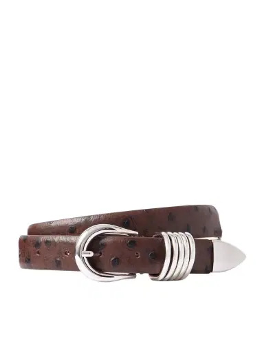 Déhanche Hollyhock Ostrich-effect Leather Waist Belt | Thumbnail 1 Déhanche Hollyhock Ostrich-effect Leather Waist Belt | Thumbnail 1
