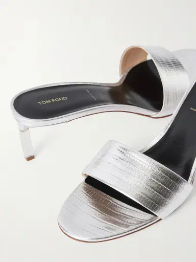 Tom Ford Lizard-effect Metallic Leather Mules | Thumbnail 5 Tom Ford Lizard-effect Metallic Leather Mules | Thumbnail 5