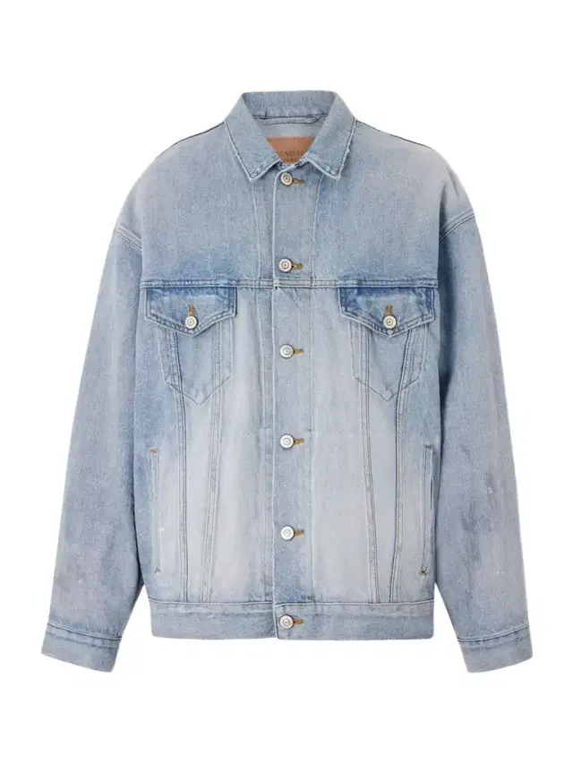 Oversized Distressed Printed Denim Jacket