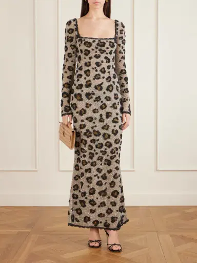 Clio Peppiatt Leo Beaded Tulle Gown | Thumbnail 2