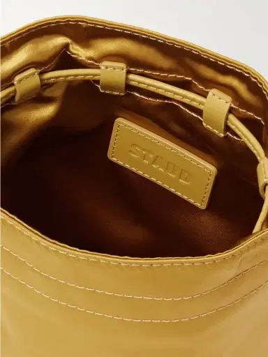 Staud Lila Mini Leather-trimmed Metallic Satin Bucket Bag | Thumbnail 5
