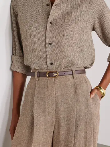 Loro Piana Leather Skinny Belt | Thumbnail 2
