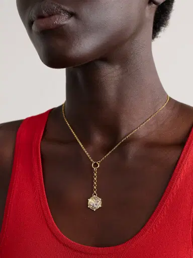 Foundrae Resilience Blossoms Mixed Belcher 18-karat Yellow And White Gold Diamond Necklace | Thumbnail 2