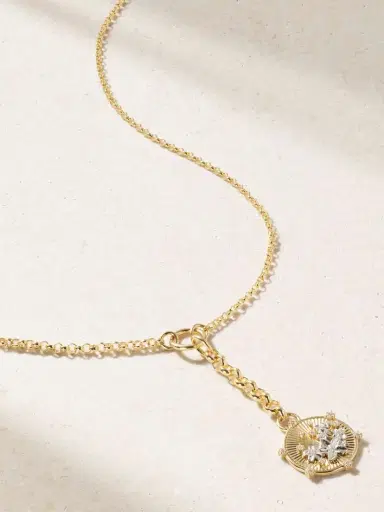 Foundrae Resilience Blossoms Mixed Belcher 18-karat Yellow And White Gold Diamond Necklace | Thumbnail 4