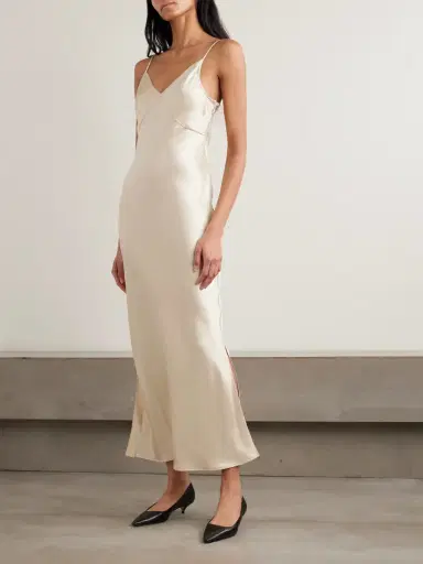The Row Barika Hammered-silk Midi Dress | Thumbnail 2 The Row Barika Hammered-silk Midi Dress | Thumbnail 2