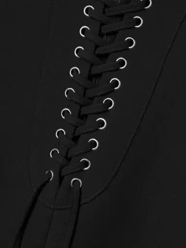 Khaite Lee Lace-up Crepe Mini Dress | Thumbnail 4 Khaite Lee Lace-up Crepe Mini Dress | Thumbnail 4