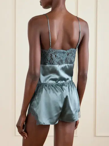 Kiki de Montparnasse Lace-trimmed Silk-satin Shorts | Thumbnail 3 Kiki de Montparnasse Lace-trimmed Silk-satin Shorts | Thumbnail 3