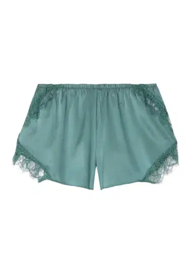 Kiki de Montparnasse Lace-trimmed Silk-satin Shorts | Thumbnail 1 Kiki de Montparnasse Lace-trimmed Silk-satin Shorts | Thumbnail 1