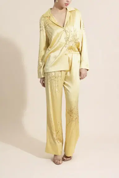 BERNADETTE Louis Pyjama Pants - Gold Yellow Sparkle | Thumbnail 2
