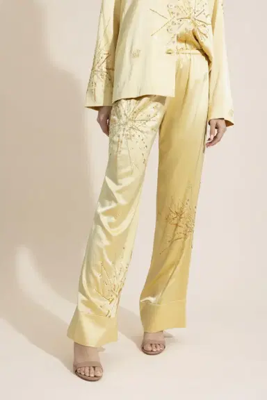 BERNADETTE Louis Pyjama Pants - Gold Yellow Sparkle | Thumbnail 3